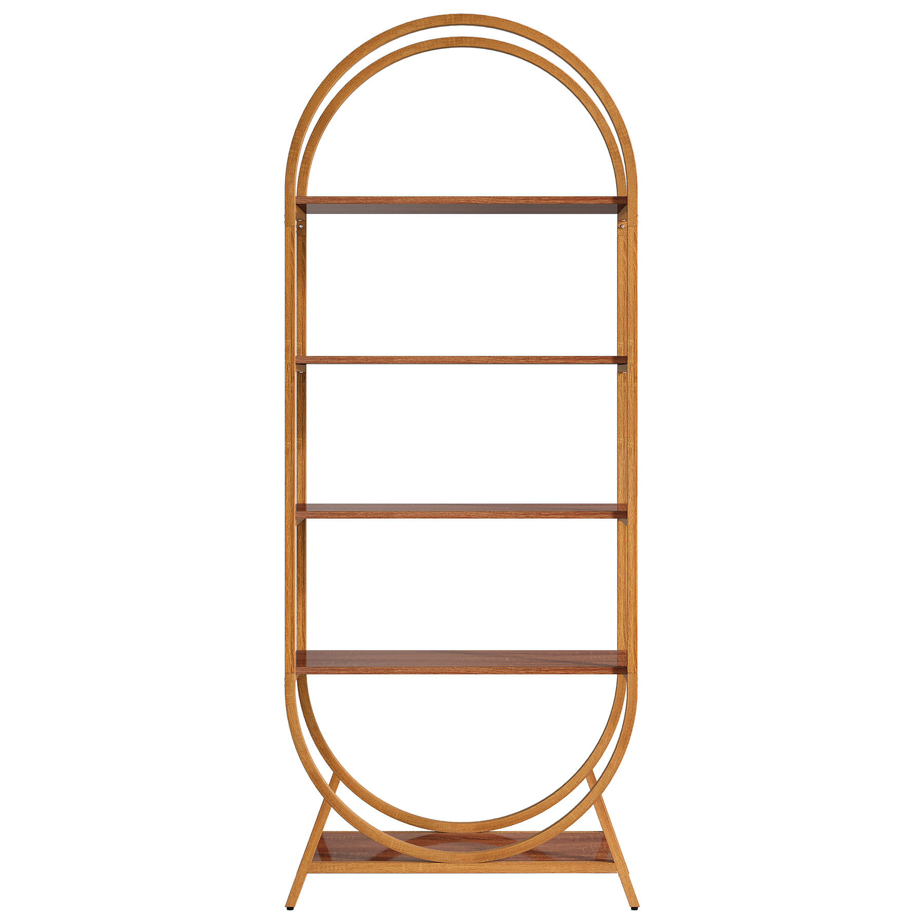 5-Tier Bookshelf, 70.8" Open Bookcase Arched Display Rack_voghion.com